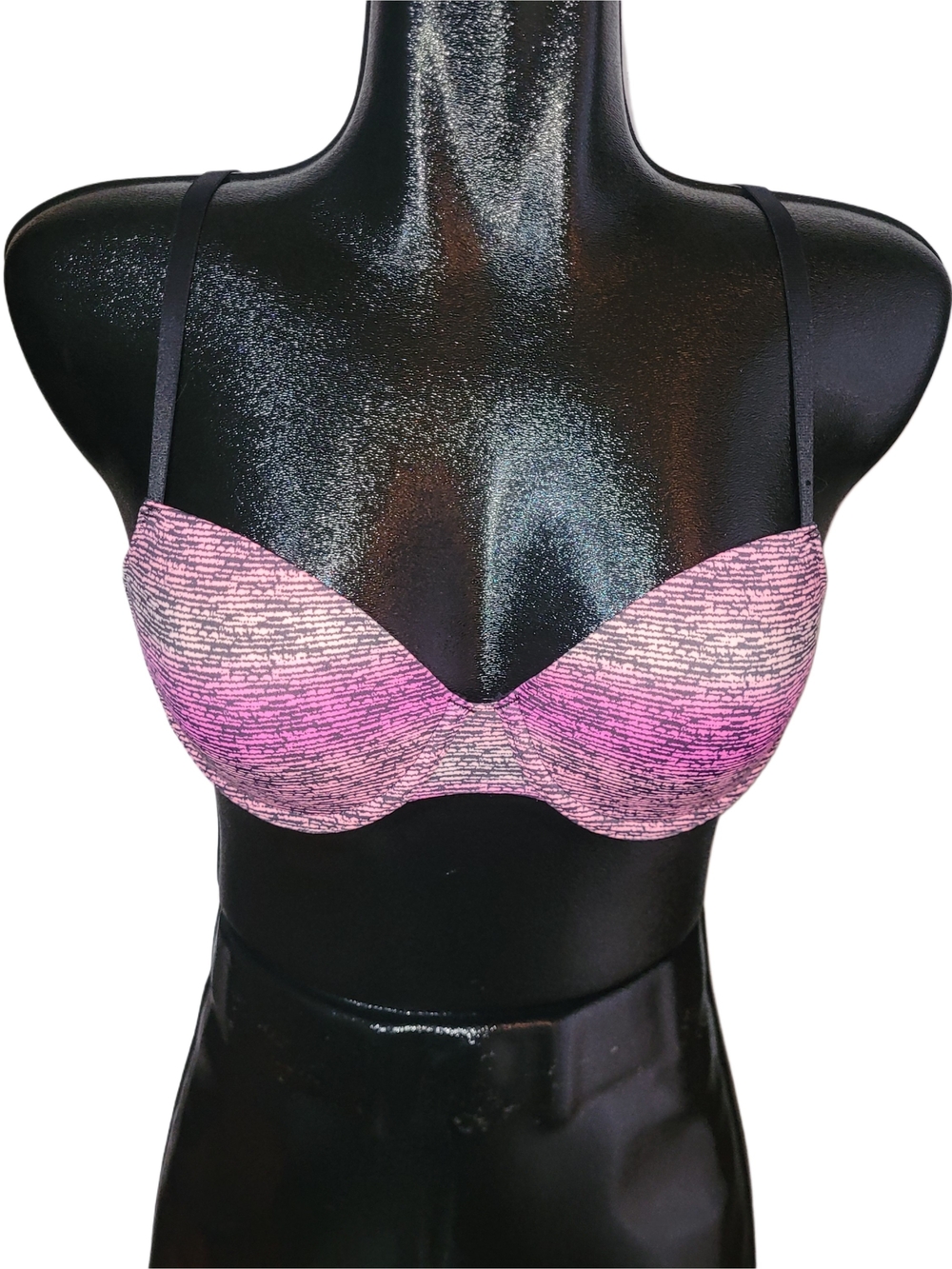 La Senza Pink And Black Patterned Bra Size 36B